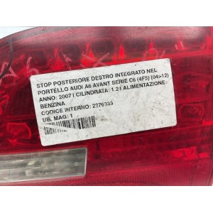 STOP POSTEPIORE DESTRO INTEGRATO NEL PORTELLO AUDI A6 AVANT SERIE C6 (4F5) (04 12) led