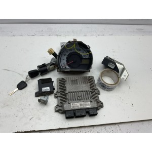 KIT CHIAVE CON DOPPIE CHIAVI CENTRALINA MOTORE PEUGEOT 107 1° Serie 9663248380 Diesel 1400 (05)